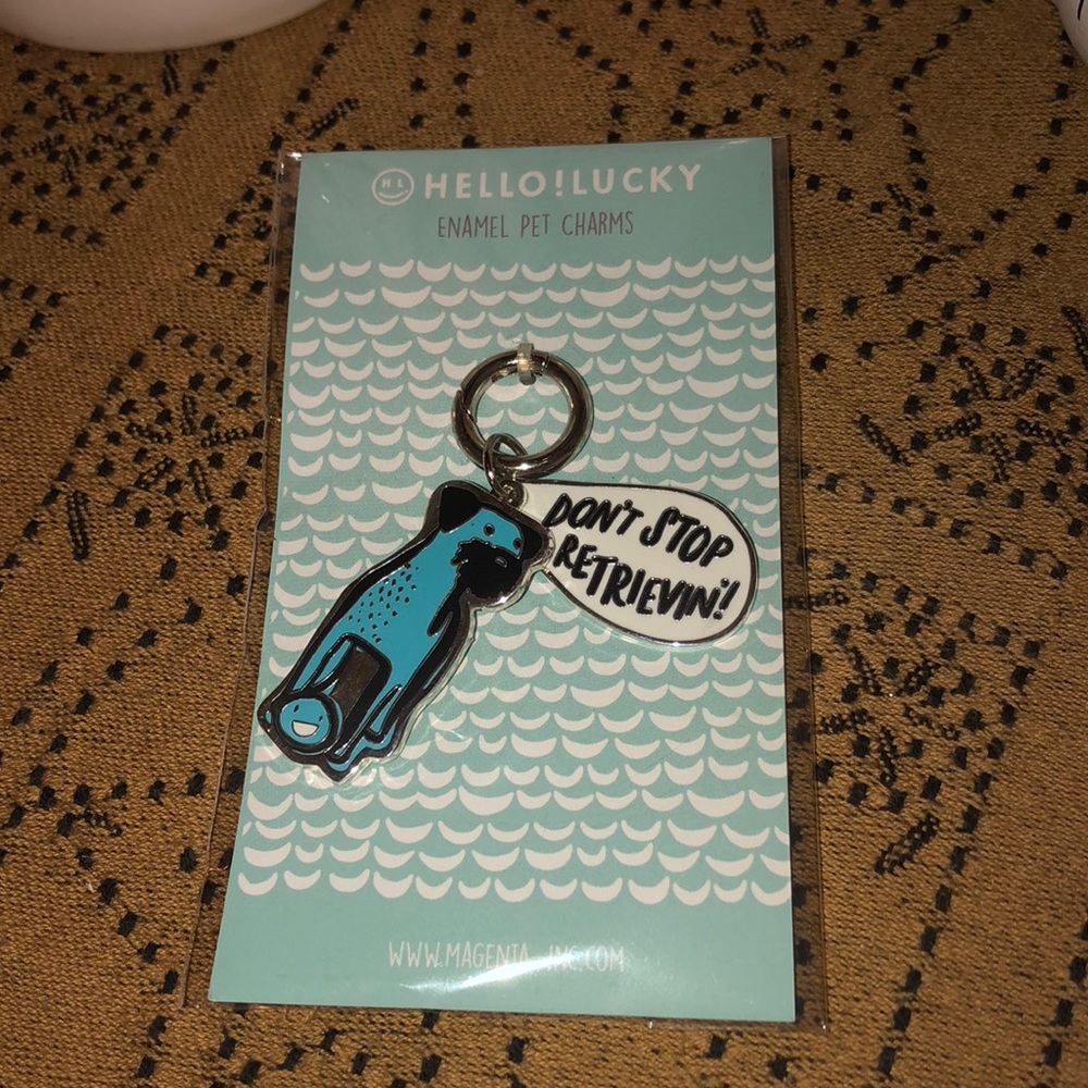 Magenta Don’t Stop Retrieving Enamel Pet Charm
